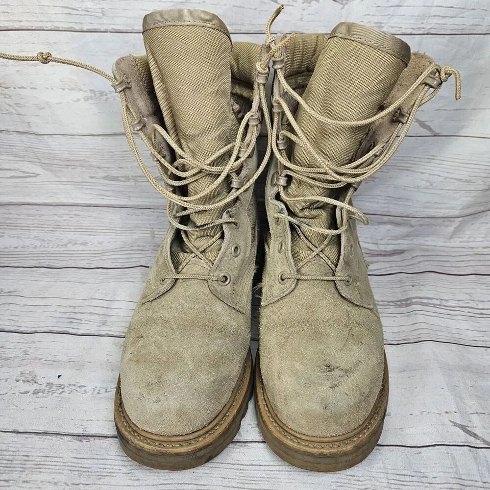 UFCW 8430 Men's Military Army Desert Combat Boots Steel Toe Vibram Sole Size 5 W